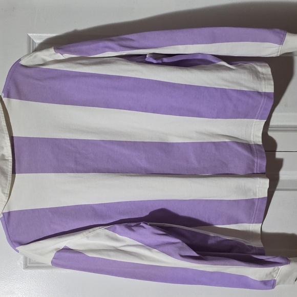 Mickey Mouse Purple and White Long Sleeve Cropped Shirt - Picture 4 of 4